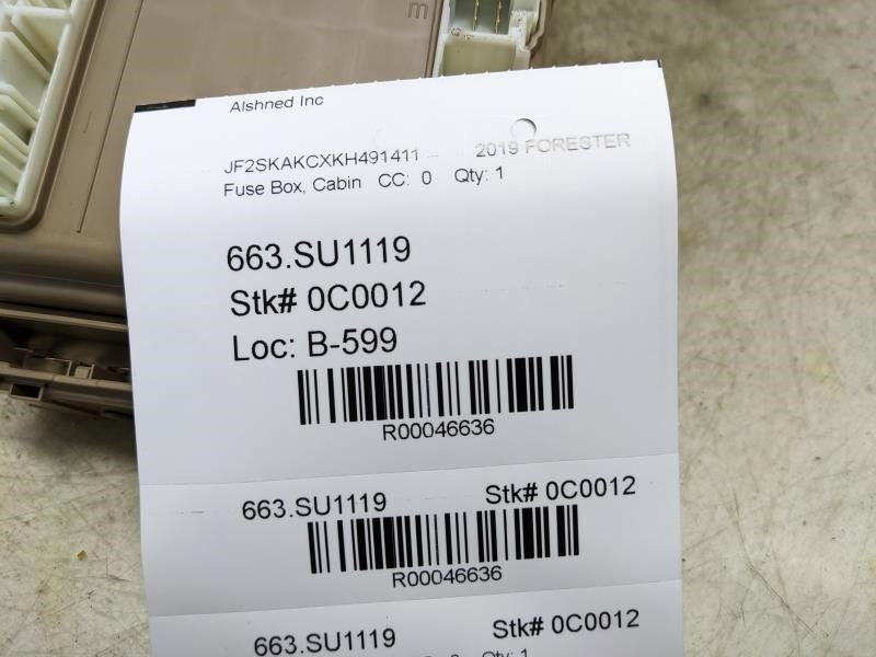 2019-20 Subaru Forester Cabin Fuse Box Relay Junction Box Block 82201SJ900 OEM - Alshned Auto Parts