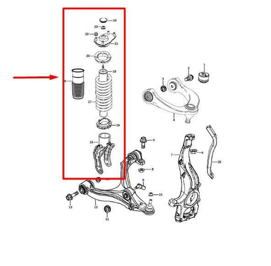 2017-2024 Dodge Durango Front Right Side Shock Strut Absorber 68280974AC OEM - Alshned Auto Parts