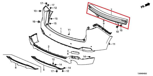 2019-25 Acura RDX SH-AWD Rear Bumper Reinforcement Impact Bar 71530-TJB-000 OEM - Alshned Auto Parts