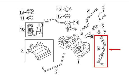 2018-2022 Nissan Rogue Sport SL AWD 2L Fuel Filler Neck Tube Pipe 17221-6MM0A - Alshned Auto Parts