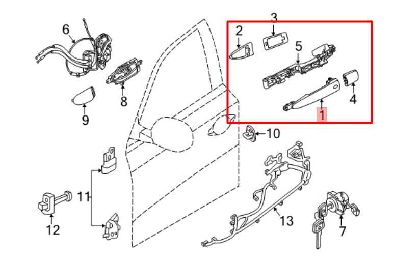 13-20 Nissan Pathfinder SV Front Right Side Door Exterior Handle 80640-3TA3A OEM - Alshned Auto Parts