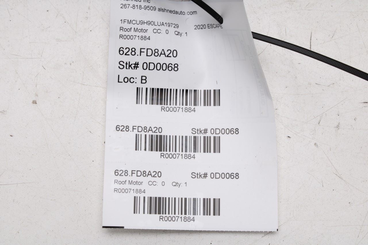 2020 Ford Escape SEL Right Side Sun Roof Motor LJ6Z-15790-A OEM - Alshned Auto Parts
