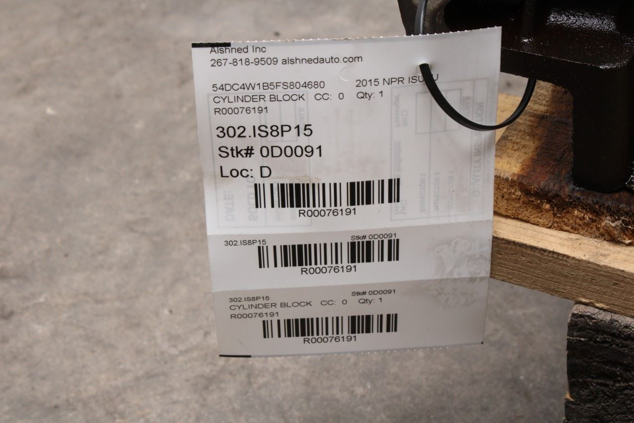 12-20 ISUZU NPR HD 6.0L GMPT-V8 L96 Gas Engine Cylinder Block 133K 8-12642-269-0 - Alshned Auto Parts