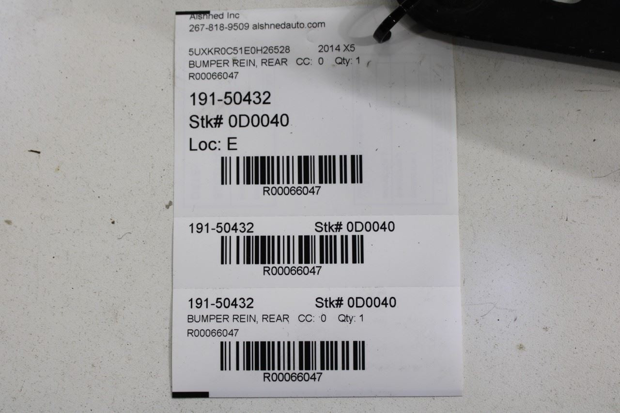 2014-2018 BMW X5 xDrive35i Rear Bumper Reinforcement Impact Bar 7315962 OEM - Alshned Auto Parts