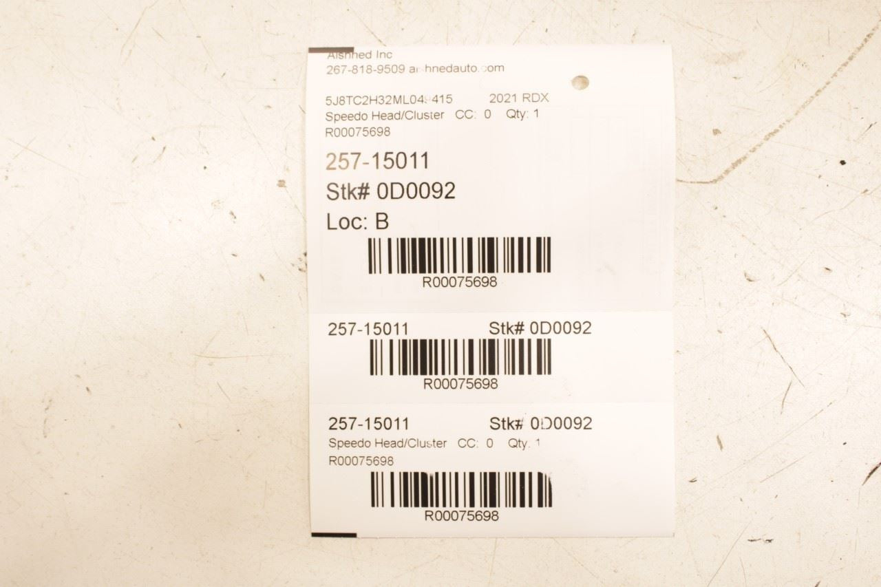 2021 Acura RDX SH-AWD 2.0L AWD Speedometer Gauge Instrument Cluster 32K Mileage - Alshned Auto Parts