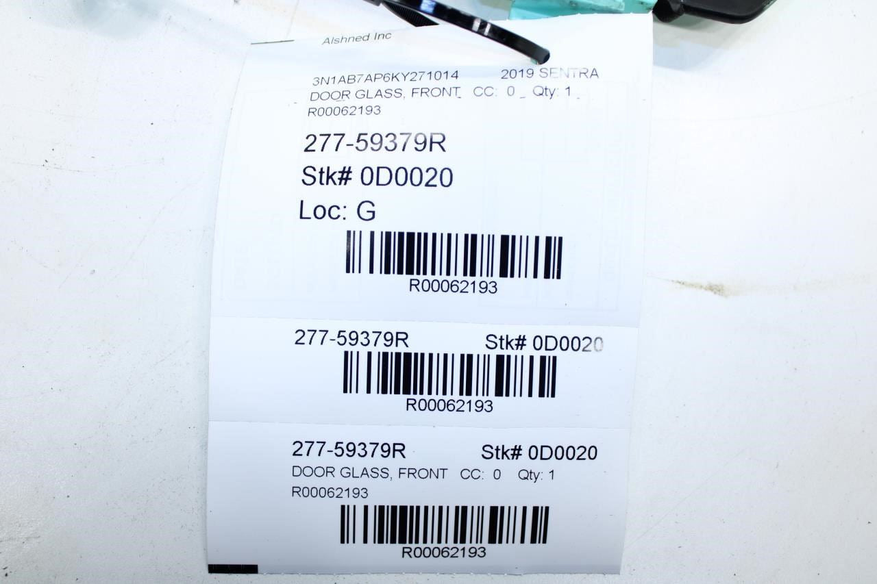 2013-2019 Nissan Sentra SV Front Right Side Door Window Glass 80300-9AM0A OEM - Alshned Auto Parts