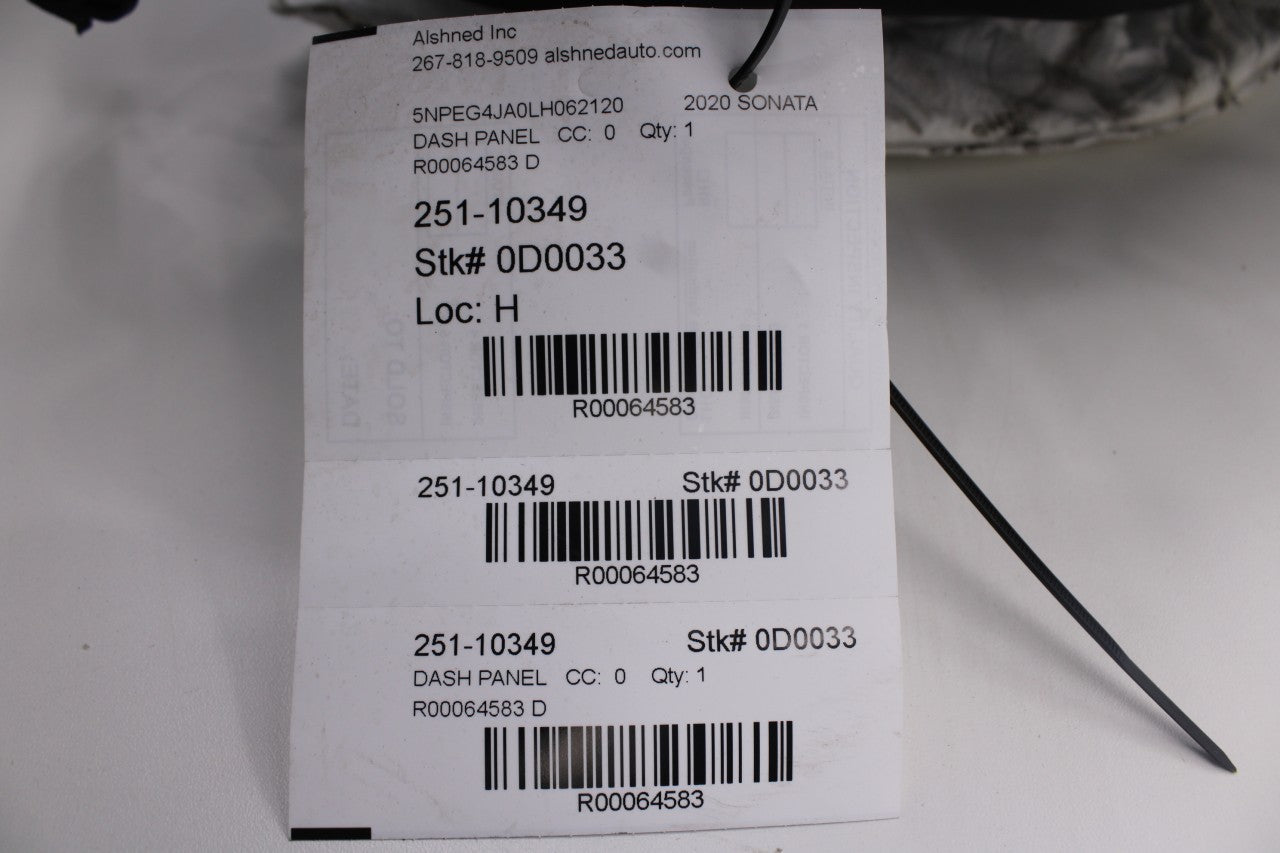 2020-2022 Hyundai Sonata SE Dash Instrument Panel 84710-L0000-NNB OEM - Alshned Auto Parts