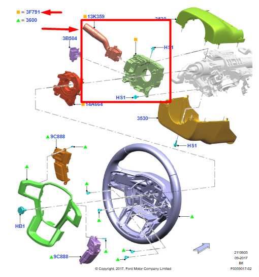 2018-20 Ford Expedition Steering Column Turn Signal Wiper Switch JL1T-13K359-AAW - Alshned Auto Parts