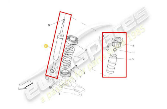 2017-21 Maserati Ghibli 3.0L RWD Rear Passenger Right Side Shock Strut Absorber - Alshned Auto Parts