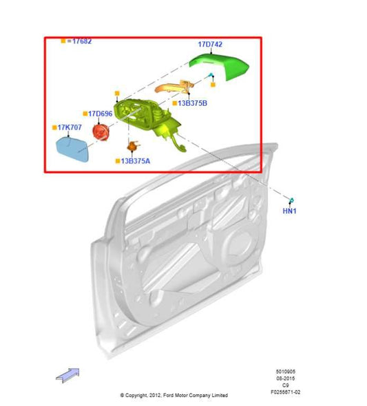 17-20 Lincoln MKZ Reserve AWD Driver LH Side Rear View Mirror HP53-17683-CE OEM - Alshned Auto Parts