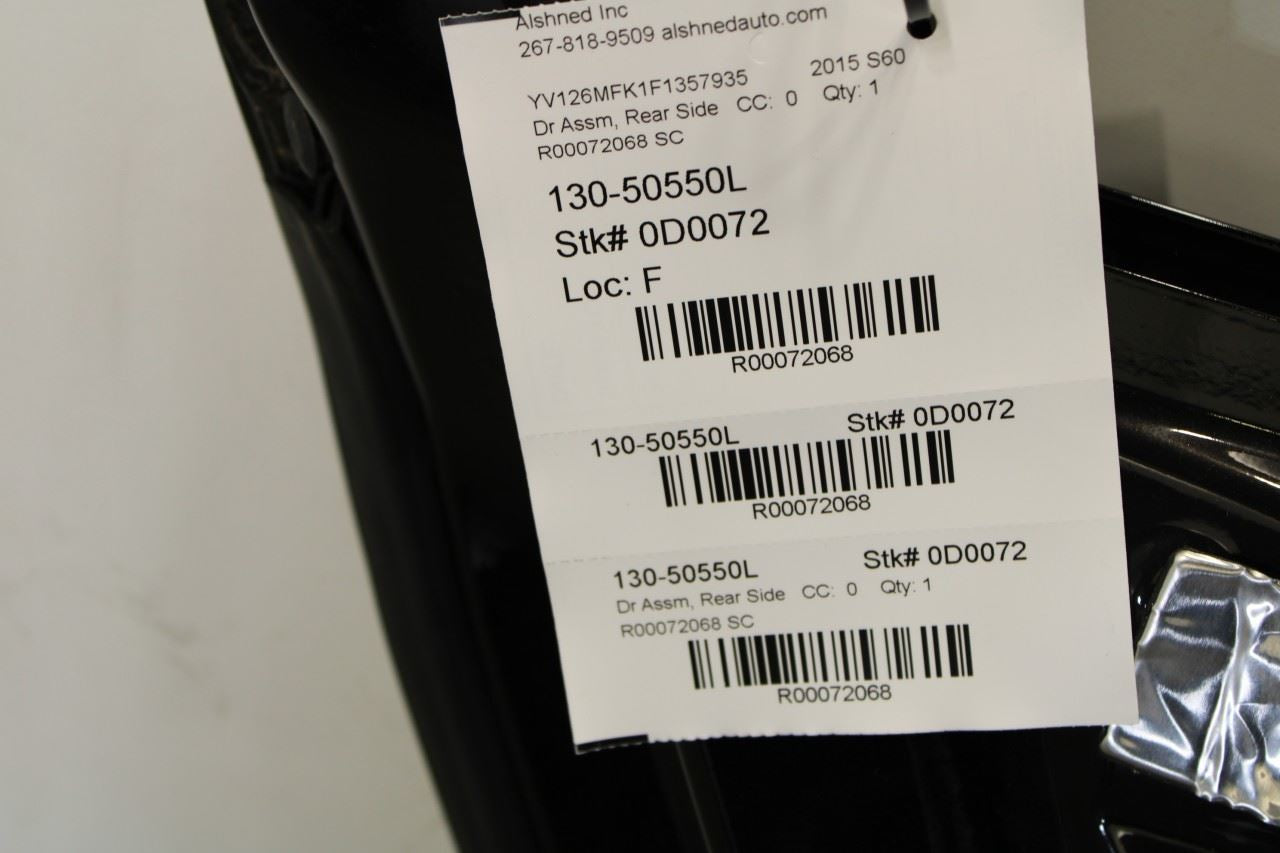 2011-2018 Volvo S60 T5 Premier Rear Left Driver Door Shell Panel 32291068 OEM - Alshned Auto Parts