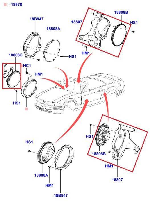 10-14 Ford Mustang Conv V6 Doors and Quarters Speakers Set of 4 AR3T18808AEW OEM - Alshned Auto Parts