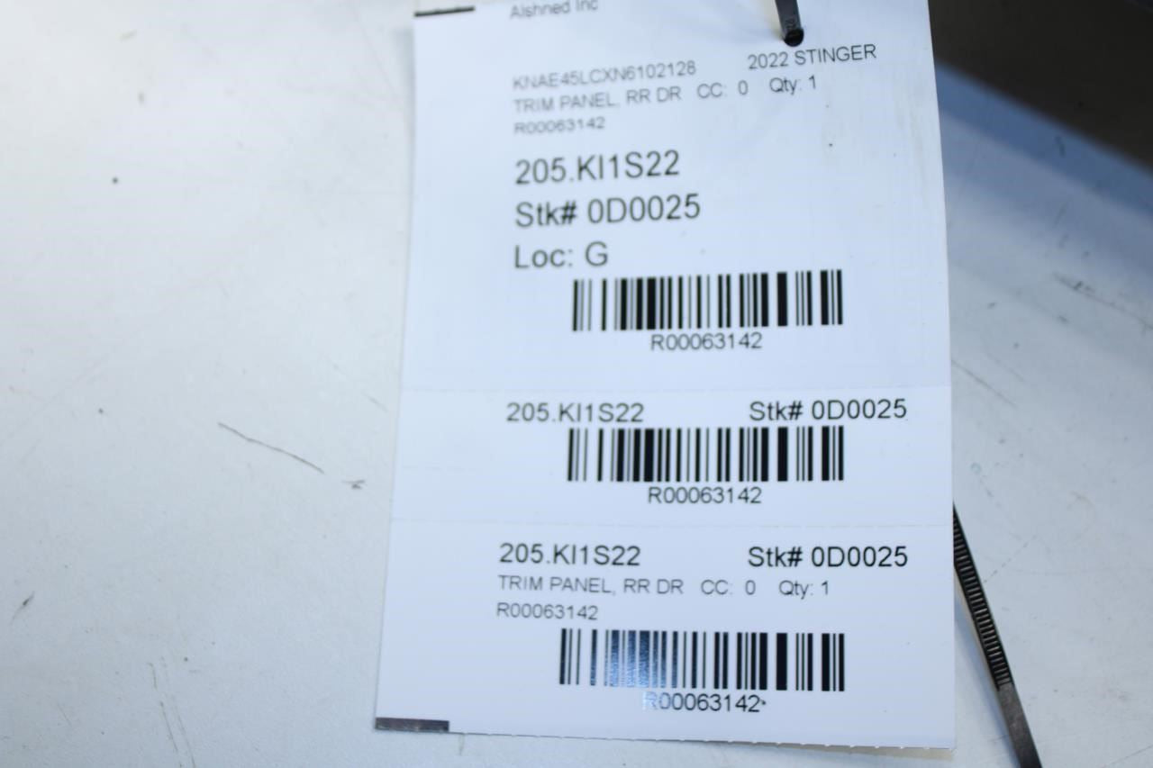 2022-2023 Kia Stinger GT1 Rear Right Passenger Door Trim Panel 83304-J5080KJW - Alshned Auto Parts