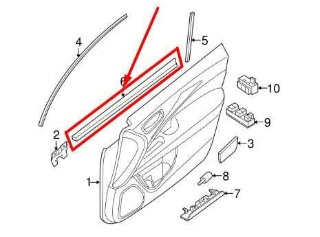 2014-19 Infiniti QX60 Front Left Door Window Inner Belt Weatherstrip 80835-3JA0B - Alshned Auto Parts