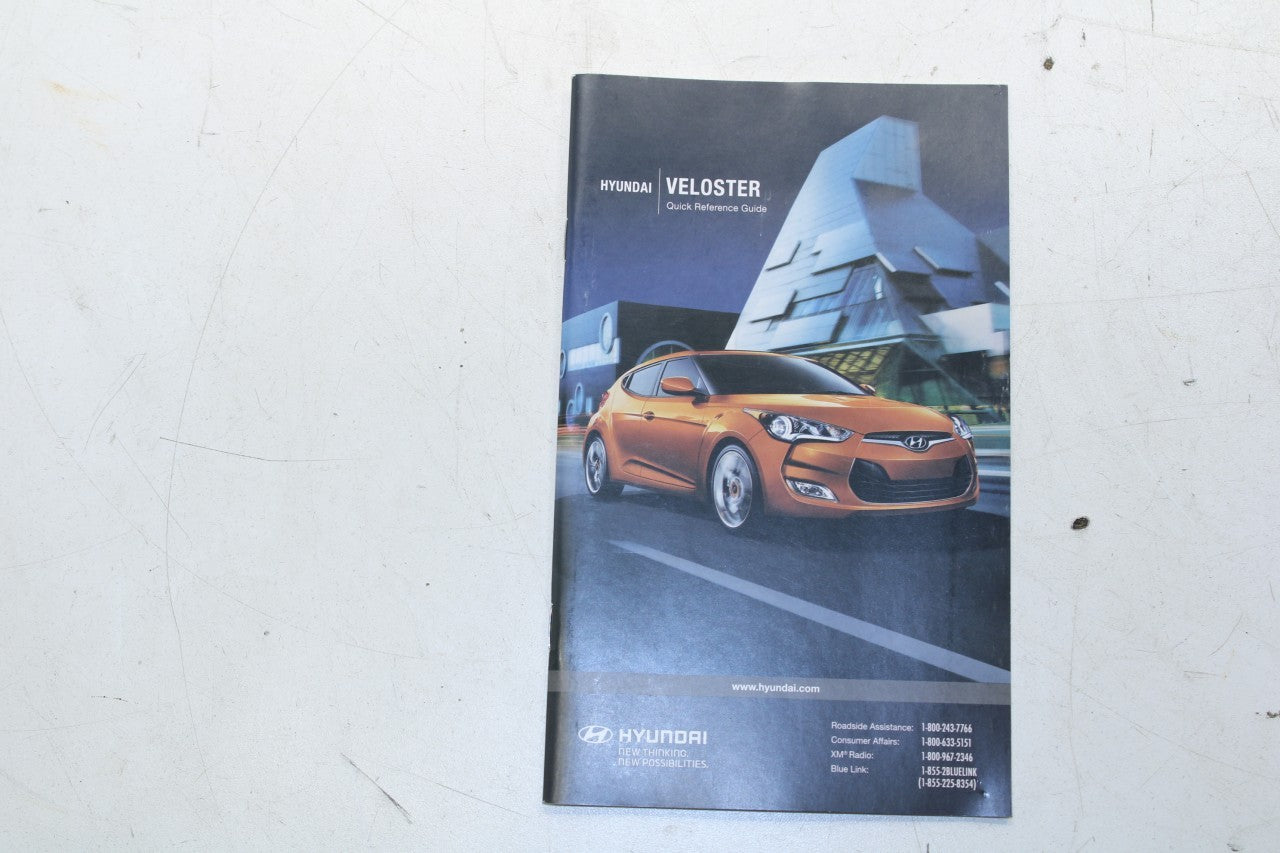 2013 Hyundai Veloster Owners Manual Set with Case D2V0-EU38L OEM - Alshned Auto Parts
