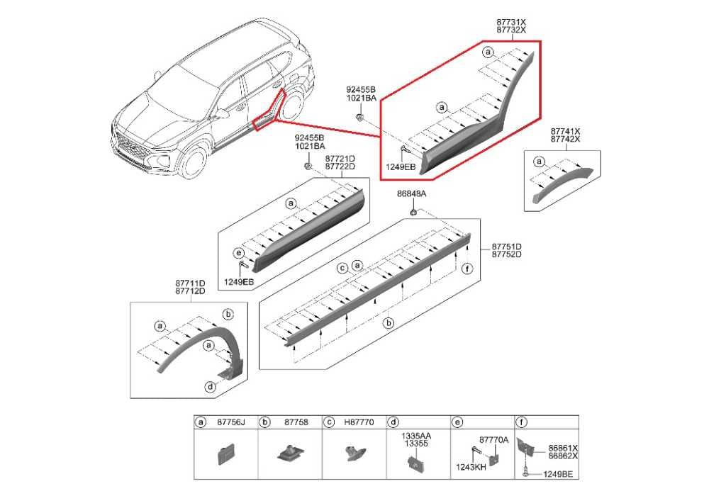 2019-20 Hyundai Santa Fe Rear Left Door Lower Wheel Opening Molding 87731-S2200 - Alshned Auto Parts