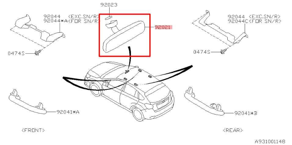 2012-2016 Subaru Impreza 2.0L Interior Rear View Mirror 92021FJ000 OEM - Alshned Auto Parts