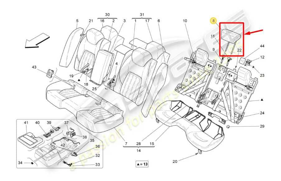 2014-2016 Maserati Ghibli Rear Center 2nd Row Seat Headrest 673002727 OEM *ReaD* - Alshned Auto Parts