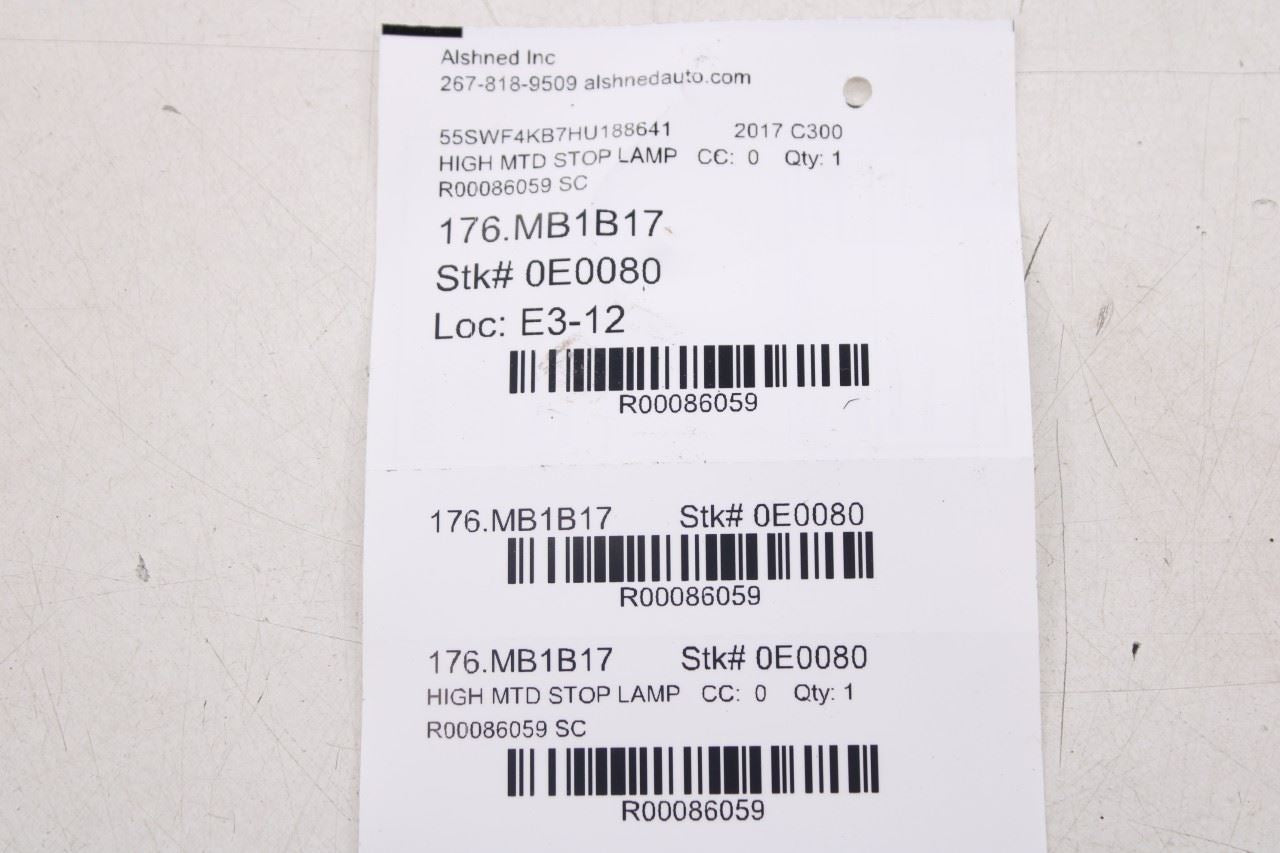 2015-2021 Mercedes-Benz C300 4Matic High Mounted Stop Light Lamp 099-906-66-0415
