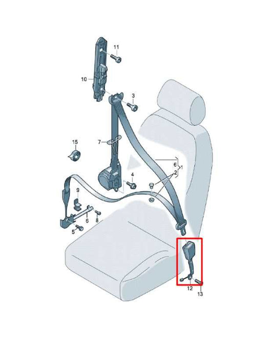 2018-20 Volkswagen Atlas S 3.6L AWD Front Passenger Right Side Seat Belt Buckle - Alshned Auto Parts