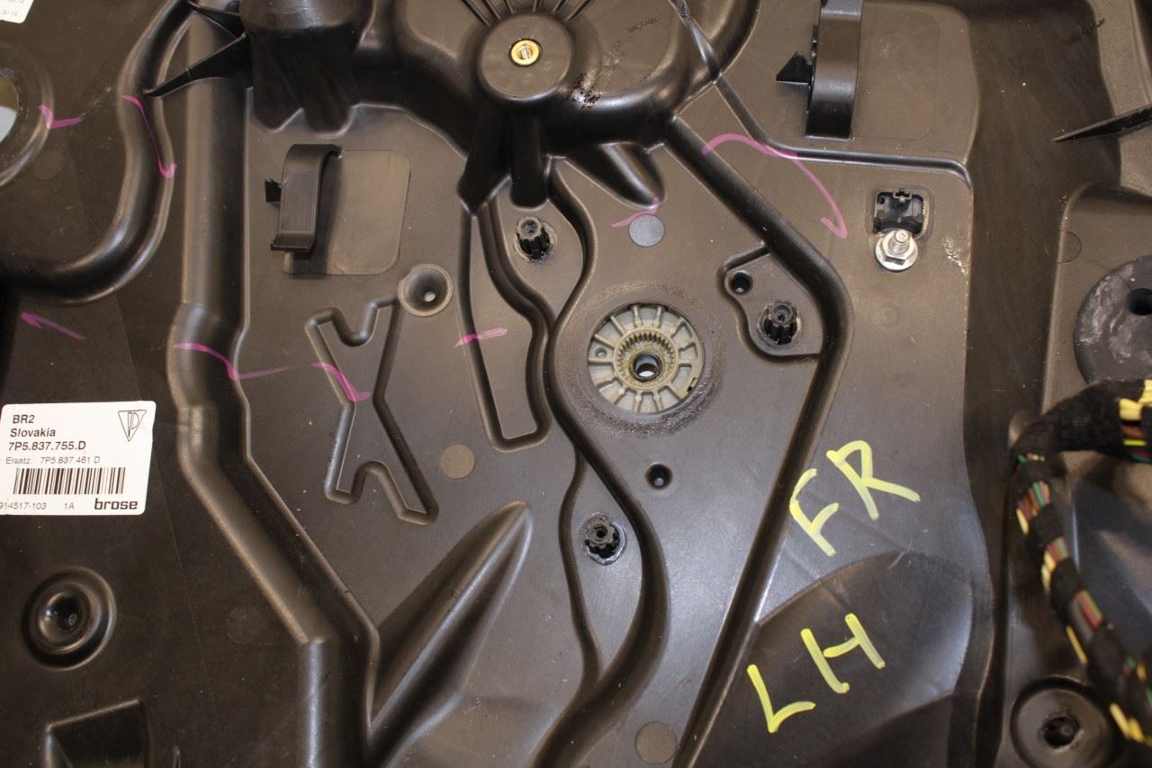 11-18 Porsche Cayenne Platinum Front Left Door Window Regulator w/ Carrier Plate - Alshned Auto Parts