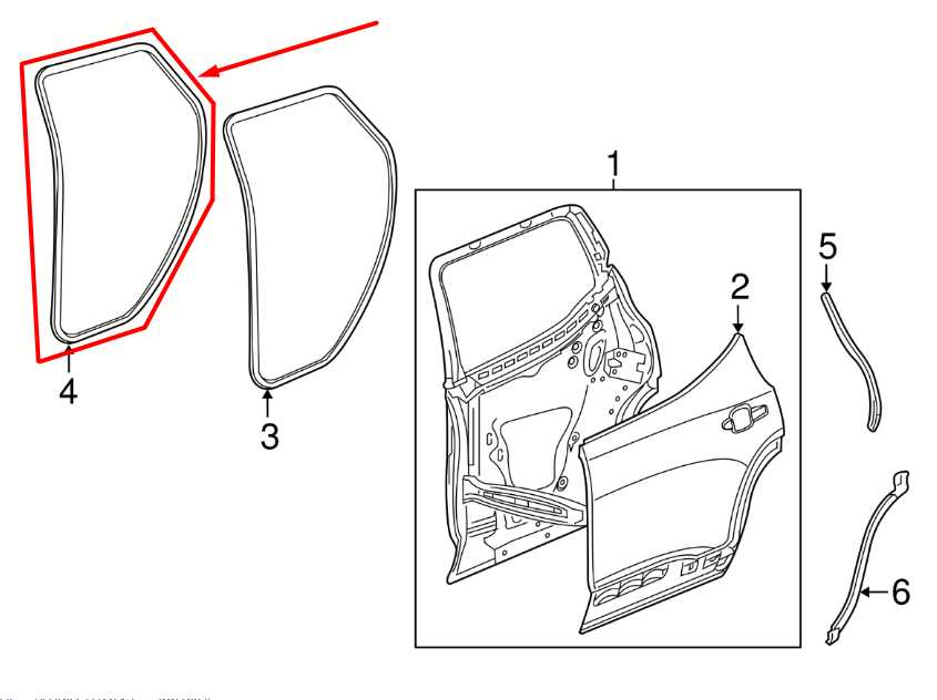 2017-2023 GMC Acadia SLT-1 Rear Left Driver Door Weatherstrip On Body 84748163 - Alshned Auto Parts