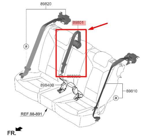18-23 Kia Stinger GT1 Rear Center 2nd Row Seat Belt Retractor 89850-J5500WK OEM - Alshned Auto Parts