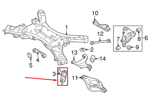 2013-24 Nissan Pathfinder SV FWD Rear LH and RH Differential Mount Stay Bracket - Alshned Auto Parts