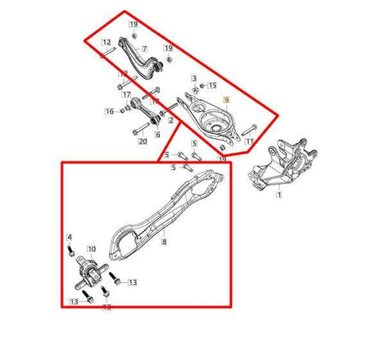 17-24 Chrysler Pacifica Rear Left Suspension Control Arm Set of 3 68218021AA OEM - Alshned Auto Parts