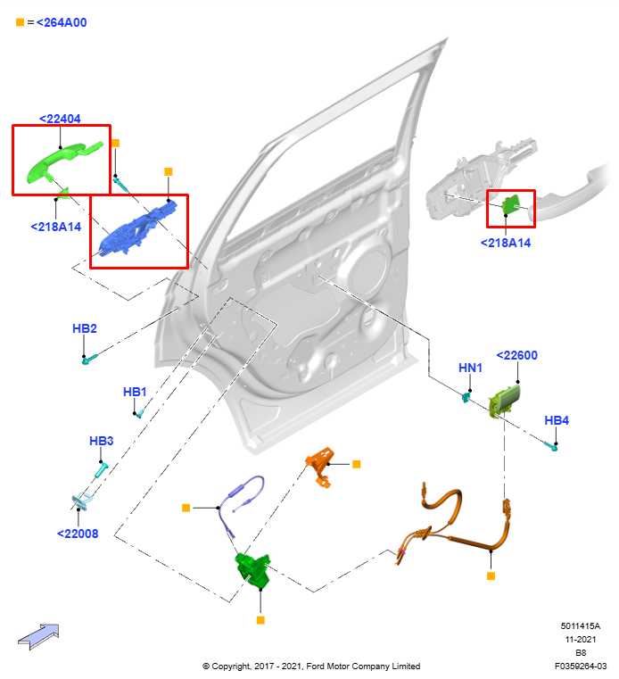 18-24 Ford Expedition Max XLT 4WD Rear Passenger Right Side Door Exterior Handle1