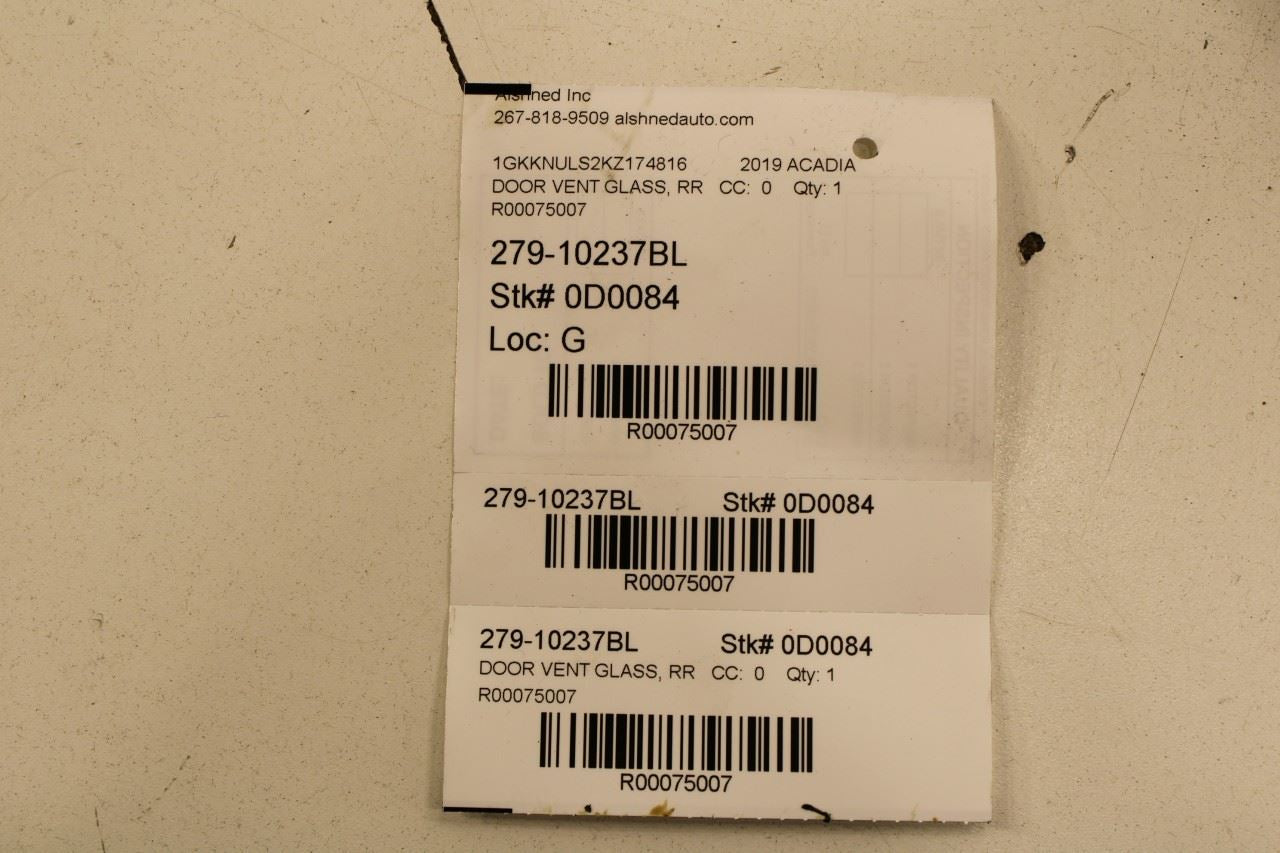 17-23 GMC Acadia SLT-1 Rear LH Door Vent Glass Run Channel w/ Belt Molding Seal - Alshned Auto Parts