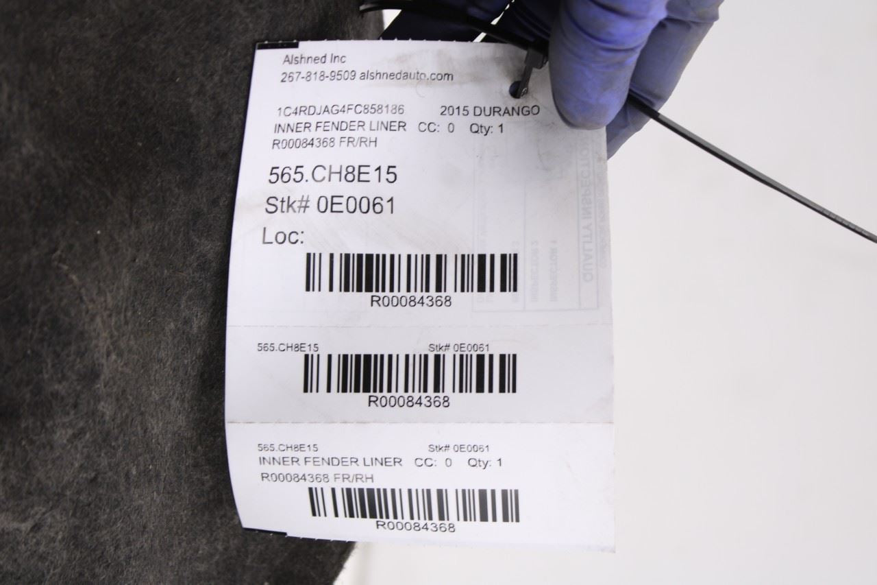 2014-2020 Dodge Durango SXT Front Right Side Wheelhouse Liner Splash Shield - Alshned Auto Parts