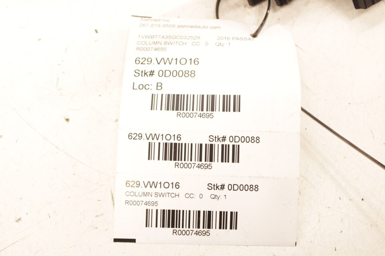 2016-22 Volkswagen Passat SE 1.8L Steering Column Light Turn Signal Wiper Switch - Alshned Auto Parts