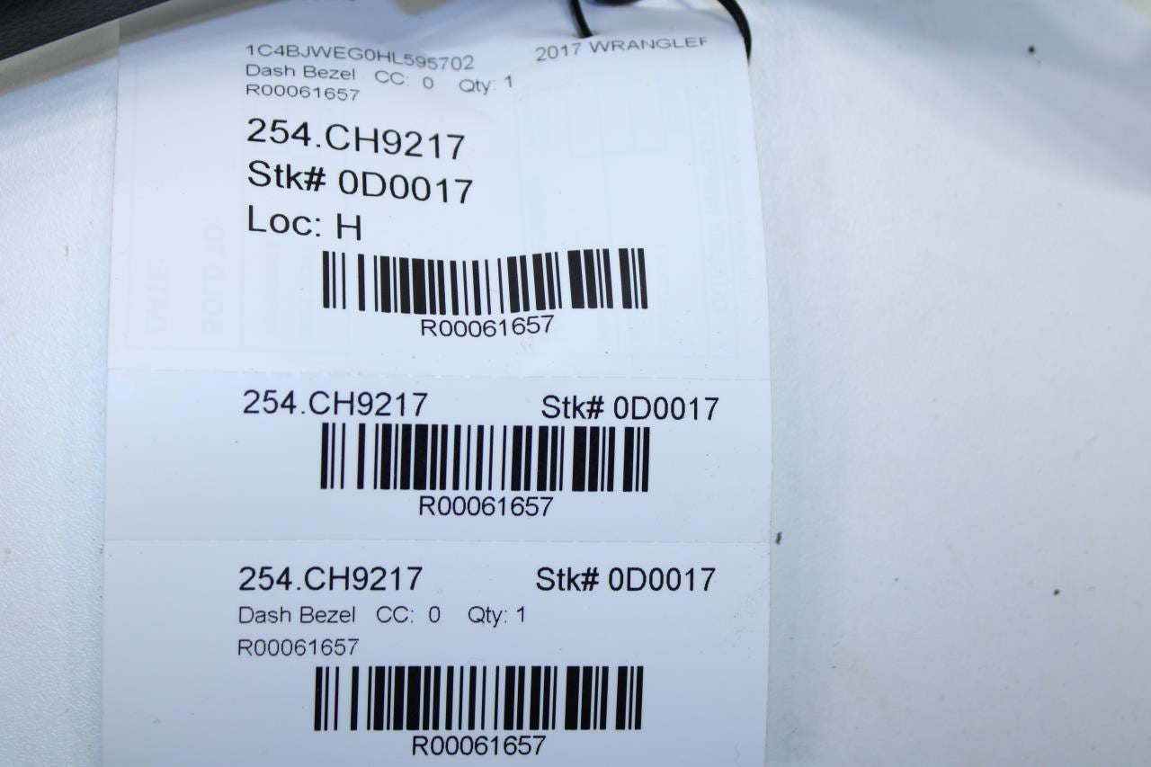 15-18 Jeep Wrangler Sahara Front Dash Instrument Cluster Panel Bezel 6BR44DX9AA - Alshned Auto Parts
