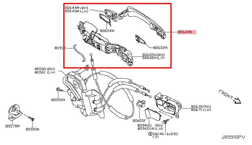 15-17 Infiniti QX50 3.7L Front Door Driver Left Side Exterior Handle 80640-1BA0B - Alshned Auto Parts