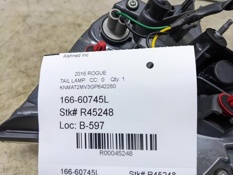 2014-2016 Nissan Rogue Rear Left Driver Backup Tail Lamp 26555-5HA1B OEM - Alshned Auto Parts