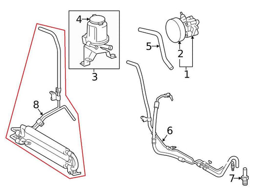 2016-2023 Toyota Tacoma Limited 3.5L Power Steering Oil Cooler 44402-04030 OEM - Alshned Auto Parts