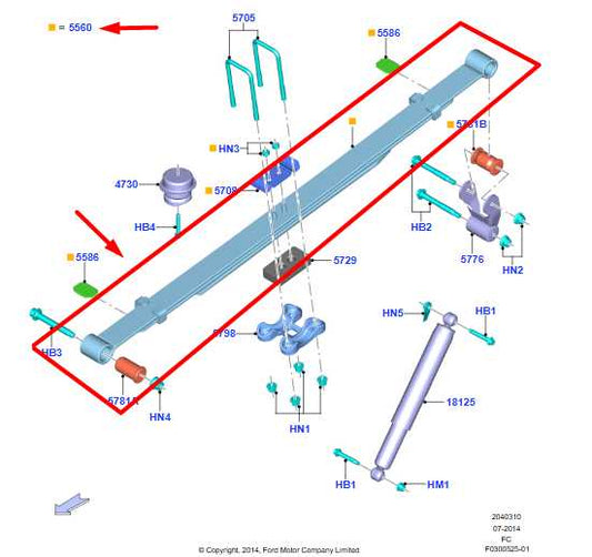 2015-19 Ford F150 XL 4WD Rear RH or LH Side Suspension Leaf Spring FL34-5560-AH - Alshned Auto Parts