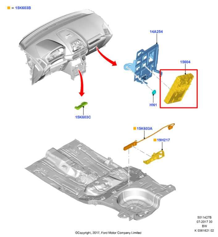 18-21 Ford EcoSport SE 1.0L FWD BCM Body Control Module Fuse Box HU5T-15604-HCS - Alshned Auto Parts