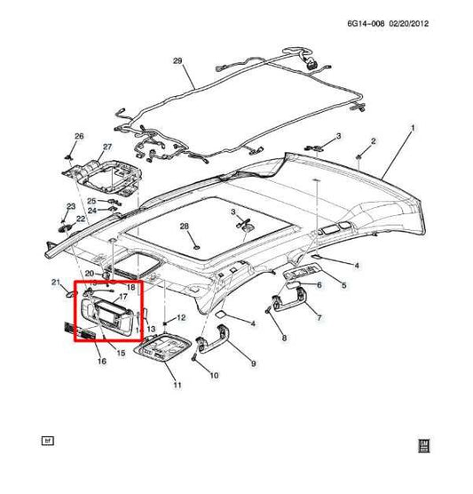 13-17 Cadillac XTS Luxury 3.6L Front Right Side Sun Visor w/ Illuminated Mirror - Alshned Auto Parts
