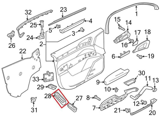 2011-18 Porsche Cayenne S Front Left Door Master Power Window Switch 7PP959858AE - Alshned Auto Parts