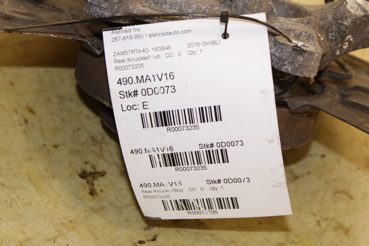 2014-16 Maserati Ghibli S Q4 3.0L AWD Rear Passenger RH Side Spindle Knuckle Hub - Alshned Auto Parts