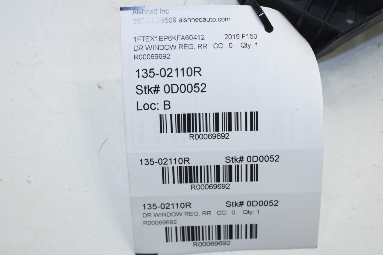 15-20 Ford F150 XL Super Cab Rear RH Door Window Regulator w/ Motor FL3Z1827000C - Alshned Auto Parts