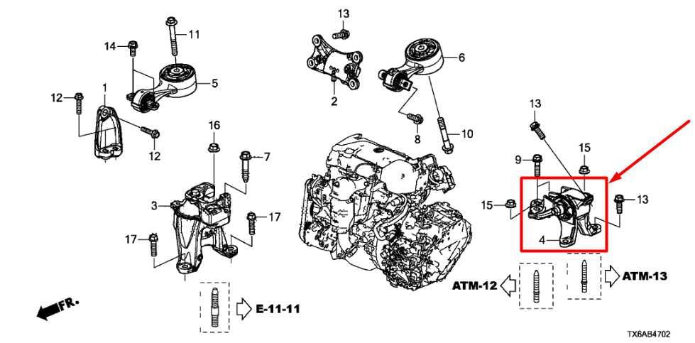 2016-22 Acura ILX Technology A-Spec 2.4L FWD LH Side Trans Support Mount Bracket1
