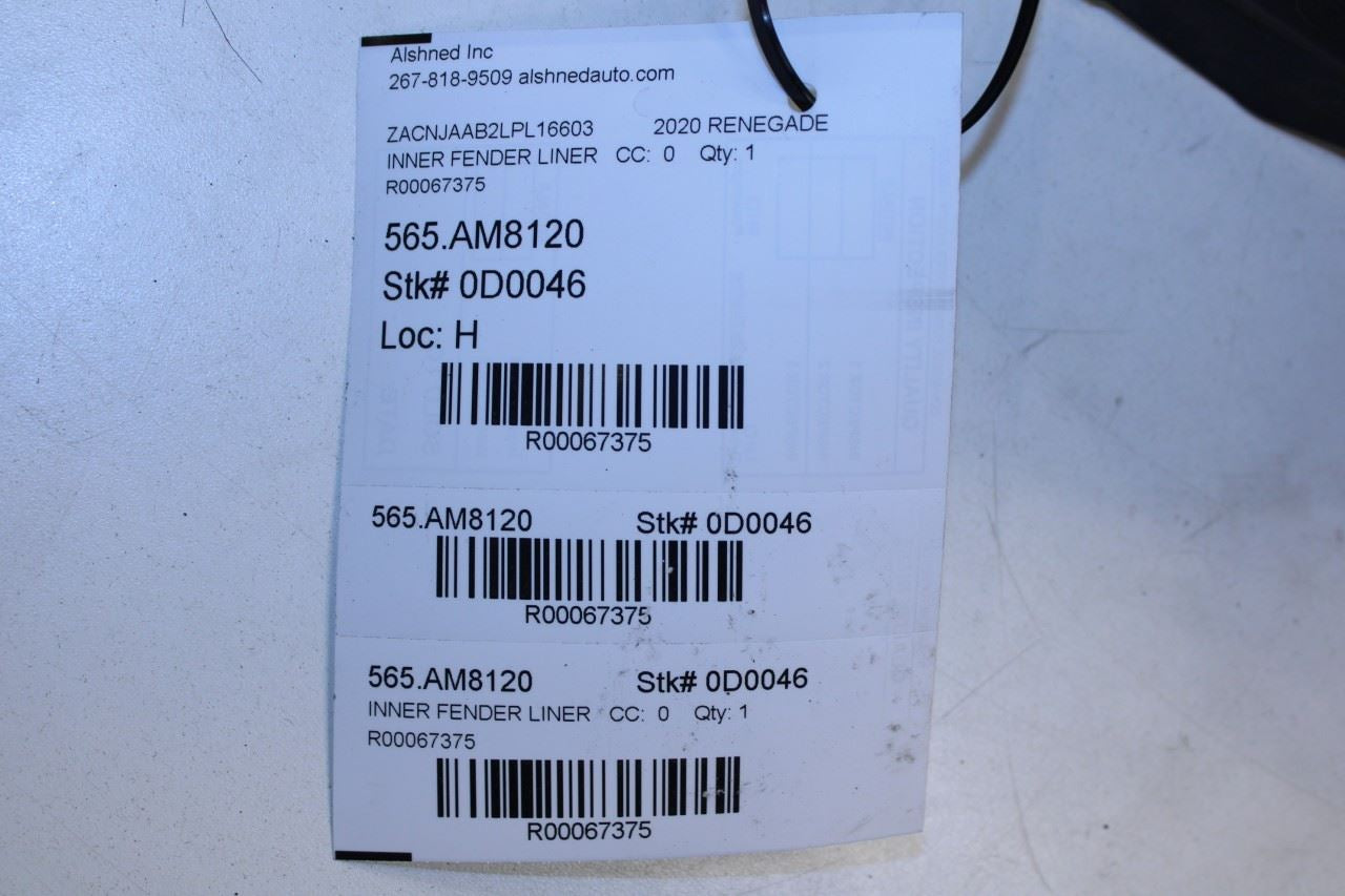 2019-23 Jeep Renegade Sport Rear Right Wheelhouse Liner Splash Shield 68448182AA - Alshned Auto Parts