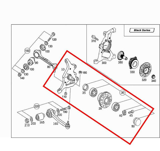 2006-2009 Mercedes-Benz CLK 350 Front Left Driver Side Spindle Knuckle Hub - Alshned Auto Parts