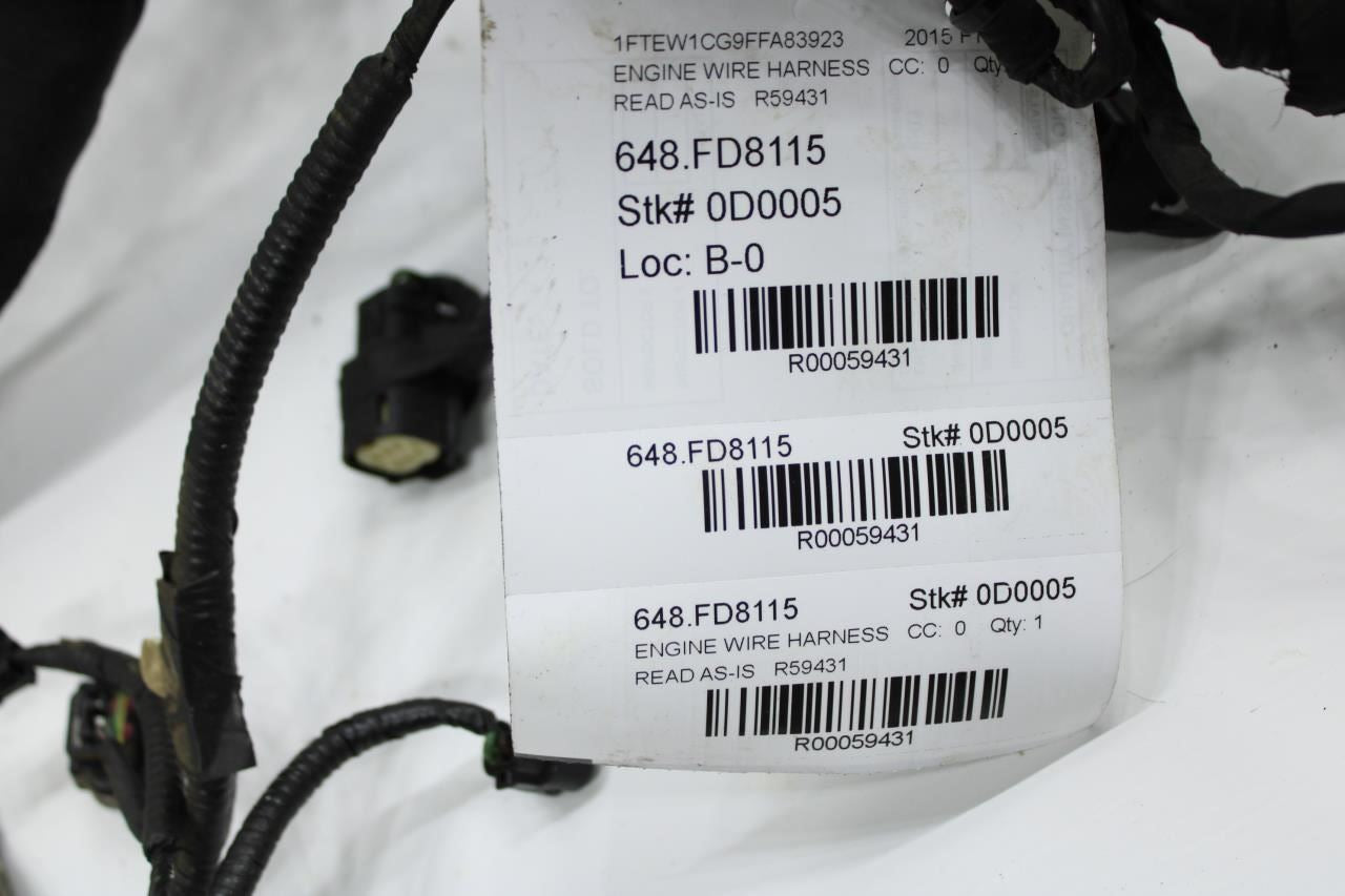 2015-16 Ford F150 Platinum 3.5L Engine Wire Harness FU5T-12C508-ME *ReaD**AS-IS* - Alshned Auto Parts