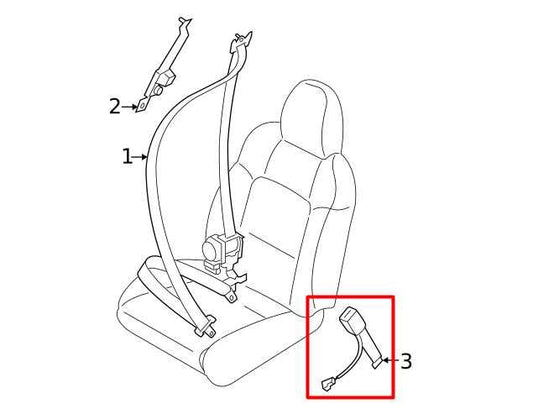 2020-24 Subaru Legacy Premium Front Right Side Seat Belt Buckle 64631AN00BVH OEM - Alshned Auto Parts