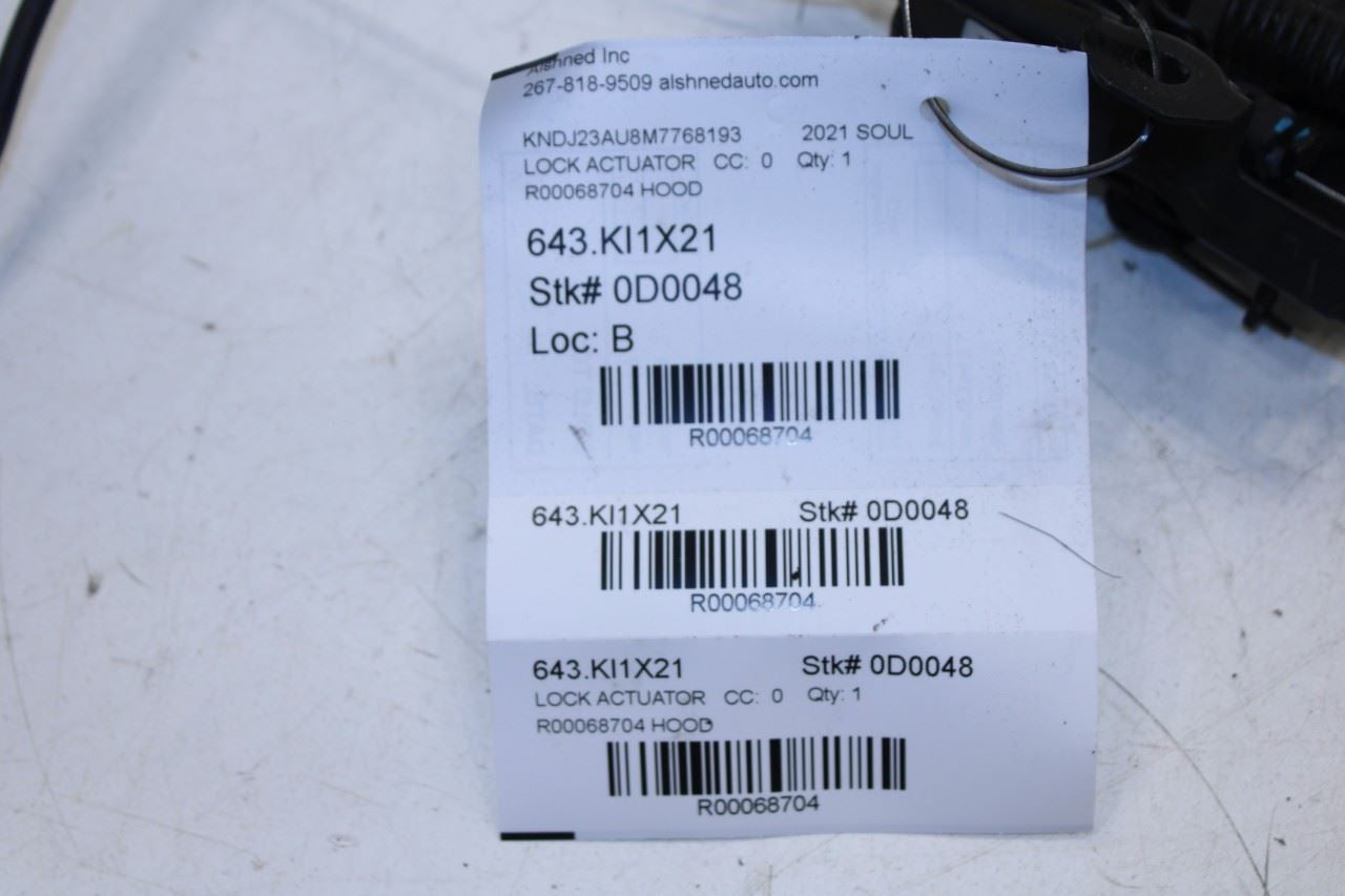 2020-2025 KIA Soul LX Front Hood Lock Latch Actuator 81130-K0000 OEM - Alshned Auto Parts