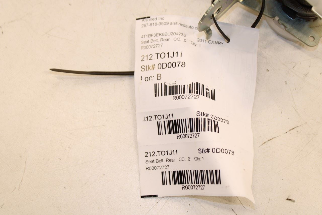 2007-11 Toyota Camry LE 2.5L Rear Right or Left Side 2nd Row Seat Belt Retractor - Alshned Auto Parts